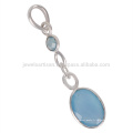 Pendentif femme Blue Onyx Gemstone 925 Sterling Silver